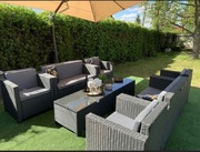 Zestaw mebli ogrodowych technorattan fotel sofa stół 