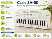 Mini keyboard Casio SA-50 32 dla dzieci 32 klawisze biały limonkowy