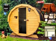 SAUNA Ogrodowa 200cm MINI DWUpoziomowa + GRATIS Beczka 500L + Akcesoria
