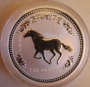 Srebrna moneta Lunar I Rok Konia 2002 1oz