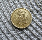 Cejlon 25 Cent 1943r