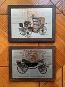 Dwa obrazki na ścianę, plakieta, PRL