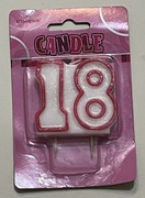 Świeczka urodzinowa różowa 18