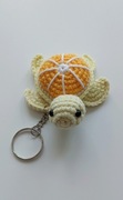 Breloczek żółw cytrynowy owoc na szydełku 