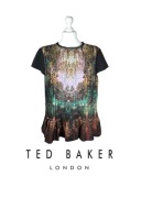 Elegancka bluzka Ted Baker, prom las, plisowana, L