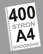 książka ksero A4 mono do 400 stron + bindowanie