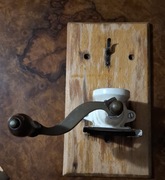 Stary niemiecki młynek do kawy KyM/K&M, porcelana + szkło, lata 30  