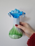 Wazon antyk w kolorze niebieskim, zielonym i białym  PRL antyk