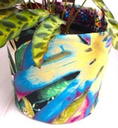 Osłonka osłonki na doniczkę roślinę kropki wzór monstery etno wzór