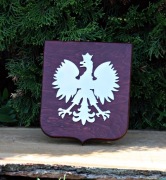 Orzeł Godło Polski metal na drewnie