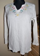 178^  casual&co bluzka karbowana  bawełna z haftem 38/40