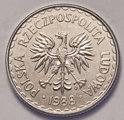 1 zł złoty 1988 r. płaska data - rzadko spotykana