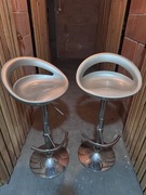 Hokery/krzesła barowe srebrne regulowane 