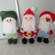Maskotki Mikołaj gnomy pluszaki zabawki ręcznie robione szydełko 