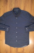 Koszula Esprit r. 39/40 granatowa męska wzór dł rękaw bawełna 