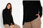 BONPRIX _LZ OHP CZARNY SWETER Z GUZIKAMI _/ 46