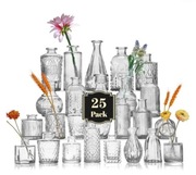 Wazonik / wazon. Zestaw 25 małych szklanych wazonów do dekoracji stołu