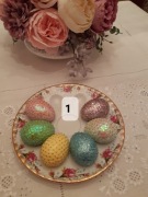 jajka pisanki cekinowe wielkanoc ozdoby 6 szt
