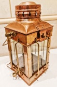LAMPA naftowa OKRETOWA latarnia kotwiczna miedź Cu mosiądz brass naval lamp