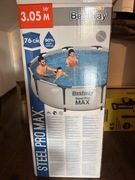 Basen bestway steel pro max 305x76cm pompa pokrywa chemia drabinka mata