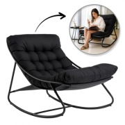 Fotel Bujany na biegunach ogrodowy do salonu tarasowy bujak kokon LEŻANKA