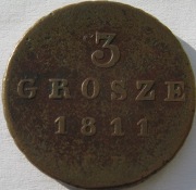 3 grosze 1811 IB Księstwo Warszawskie w dobrym stanie
