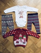 Zestaw ubrań, motyw świąteczny, rozm. 80/86