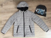 Kurtka chłopięca 122/128 cm przejsciowka Primark+ czapka wiosenna 