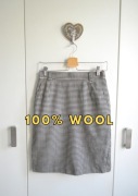Jobis 100% wełna spódnica S z kieszeniami pepitka wool wełniana vintage
