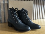 Klasyczne skórzane botki sznurowane z zamkiem Ryłko Relax rozm. 38