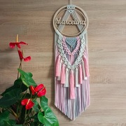 Makrama na kole z imieniem łapacz snów imienna