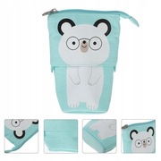 piórnik wyciągany płótno piórnik szary miś Piórnik Organizer miś