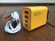 Zestaw: Szybka ładowarka 120W + przewód 120W, iPhone, Samsung, Nowy.