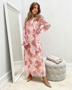 Vila sukienka modny wzór kwiaty plisowana maxi hit blog roz.36