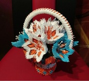 Kosz kwiatów origami modułowe 3d 