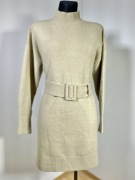 & other stories sukienka dzianinowa s 36 ciepła wełniana wiosenna beżowa