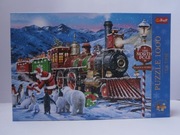 PUZZLE TREFL Świąteczny pociąg 1000 elementów GRA FAMILIJNA WYSOKA jakość!