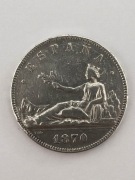 5 PESETAS   GOBIERNO PROVISIONAL  srebro 900/1000 moneta z r.1870