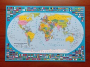 Mapa świata z flagami 