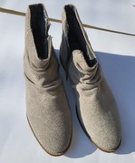 Szare botki BPC welur skóra 40