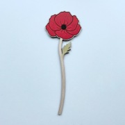 Mak czerwony kwiat sklejka prezent ozdoba rękodzieło dekoracja 