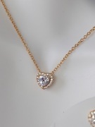 Pozłacany Naszyjnik z serduszkiem Pandora Prezent dla niej golden necklace