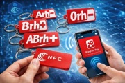Brelok zawieszka programowany tag NFC z grupa krwi Arh+ Druk 3D