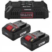 Zestaw 2 Akumulatory Smart 4Ah i Podwójna ładowarka  PARKSIDE PDSLG 20 B12