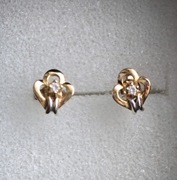 Śliczne  złote kolczyki 585. Walentynki