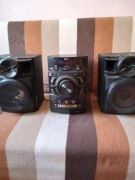 Czarna wieża stereo marki LG