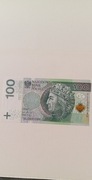 Banknot 100zl ciekawy numer 