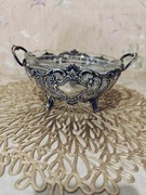 Srebna parera z wkladem szklanym (niemcy kon.XIXw).