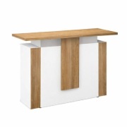 Biała lada konfekcyjna z drewnianym blatem ABM