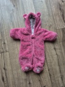 Next różowy kombinezon zimowy futerko fuksja kotek łapki uszka 56